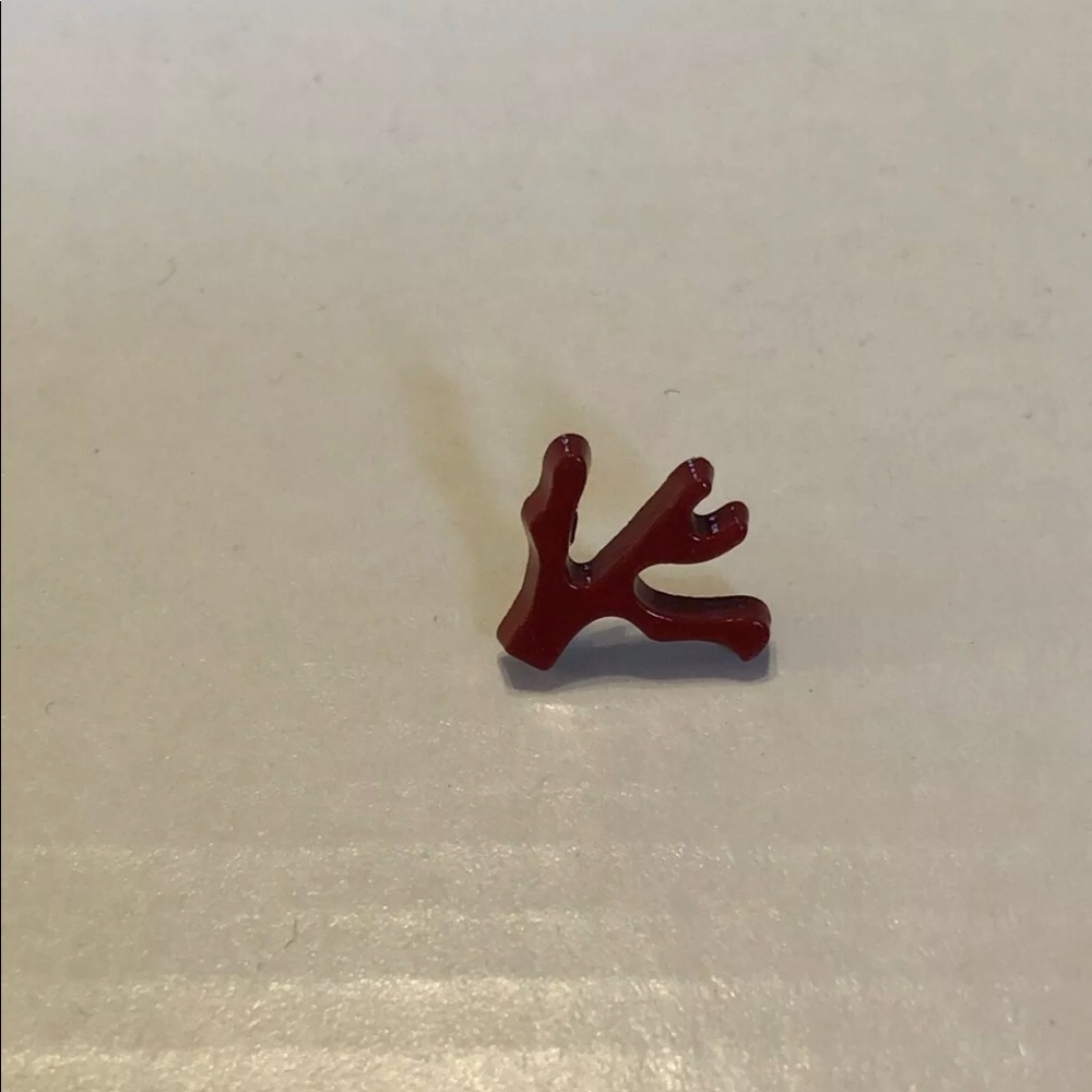 Red Enamel Coral Lapel Pin - Picture 3 of 5